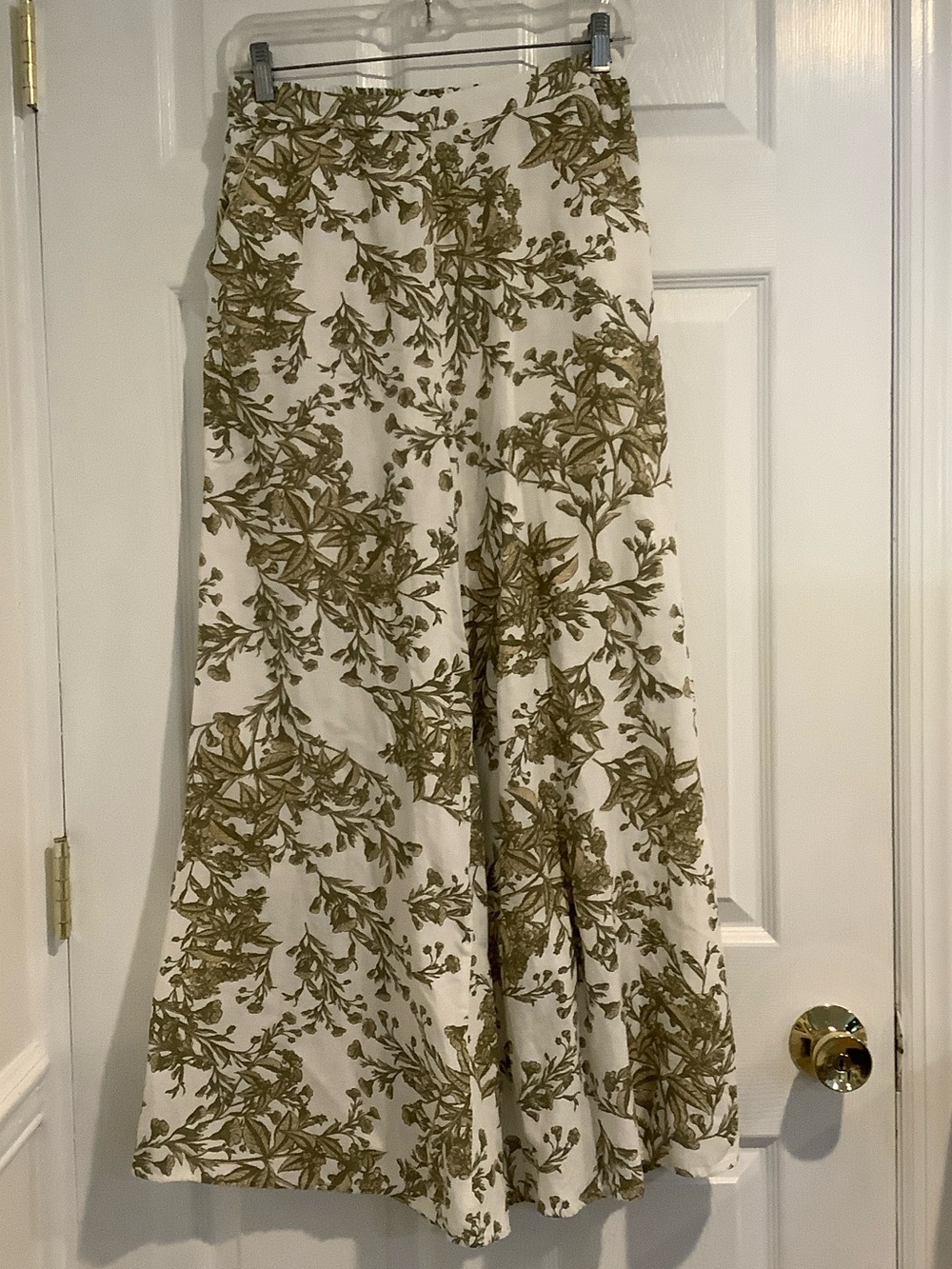 NWOT MIDNIGHT SKY Flax Blend Wide Leg Floral Coastal Grandma Flowy Boho Pants M